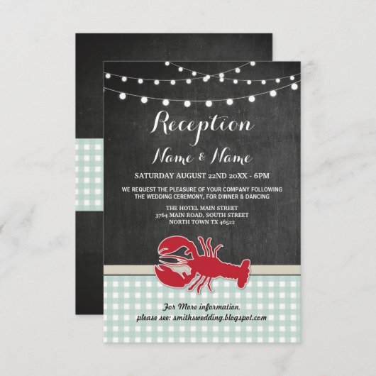 Hochzeitskarten Crawfish Boil Hummerfisch Einladung (Vorne/Hinten)