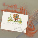 Hochzeitskarten der Whimsical Blume Tree RSVP Karte<br><div class="desc">Türkis-Korallenriff Aqua Rosa Orange Blau und Gelb</div>
