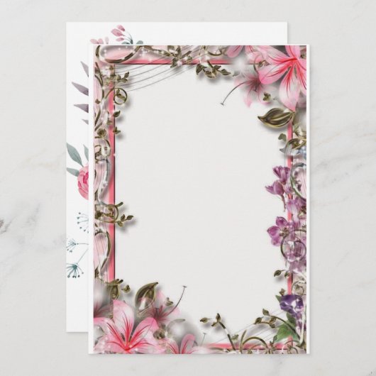 Hochzeitskarten Einladung (Vorne/Hinten)