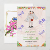 Hochzeitskarten Einladung (Vorne/Hinten)