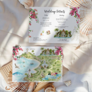 Hochzeitskarten-Einladung mit Karte von San Juan d