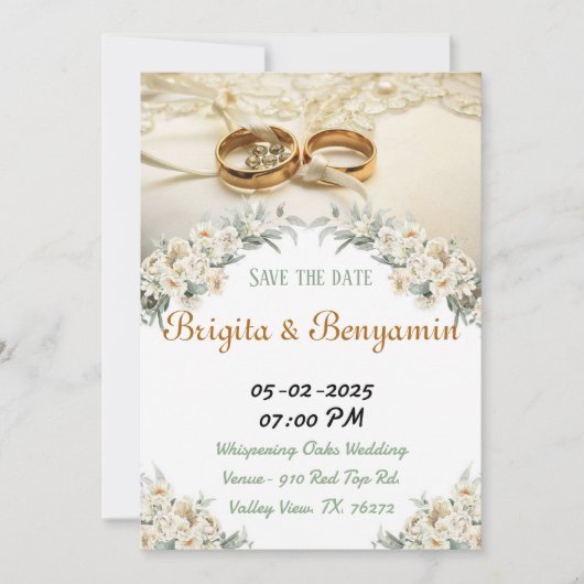 Hochzeitskarten. Feiertagskarte (Vorderseite)