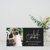 Hochzeitskarten Foto Danke, Karten mit Monogramm S (Stehend Vorderseite)