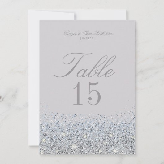 Hochzeitskarten für atemberaubende Sliver Glitzer Einladung (Rückseite)
