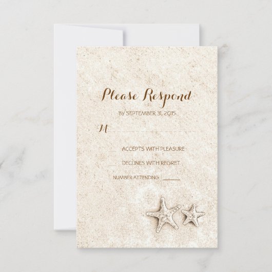 Hochzeitskarten für Beach RSVP Karte (Vorderseite)