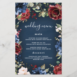 Hochzeitskarten für Burgund Navy Blue Gold Blush