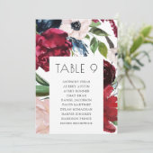 Hochzeitskarten für Burgund und Navy Einladung (Stehend Vorderseite)