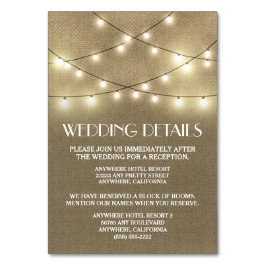 Hochzeitskarten für Burlap Tischnummer