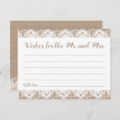 Hochzeitskarten für Burlap und Lace, rustikal Postkarte (Vorne/Hinten)