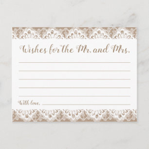 Hochzeitskarten für Burlap und Lace, rustikal Postkarte