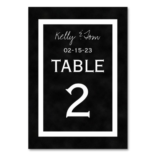 Hochzeitskarten für Chalkboard-Tischnummern Tischnummer (Vorderseite)