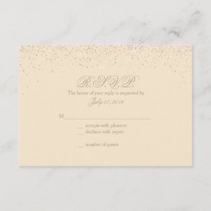 Hochzeitskarten für Champagner-Glitzer RSVP Karte