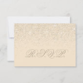 Hochzeitskarten für Champagner-Glitzer RSVP Karte (Rückseite)