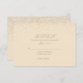Hochzeitskarten für Champagner-Glitzer RSVP Karte (Vorne/Hinten)