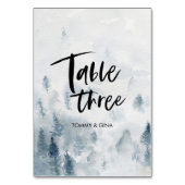 Hochzeitskarten für den Wasserfarbenwald - Tabelle Tischnummer (Rückseite)