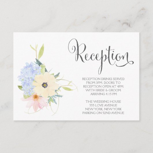 Hochzeitskarten für die Hochzeitsfeier im Wasserfa Begleitkarte (Vorderseite)