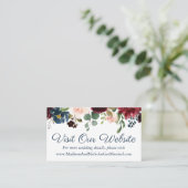 Hochzeitskarten für die Marine und die Marsala Web Visitenkarte (Stehend Vorderseite)