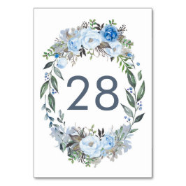 Hochzeitskarten für Dusty Blue Floral Tischnummer