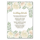 Hochzeitskarten für Elfenbein-Champagner Tischnummer (Vorderseite)