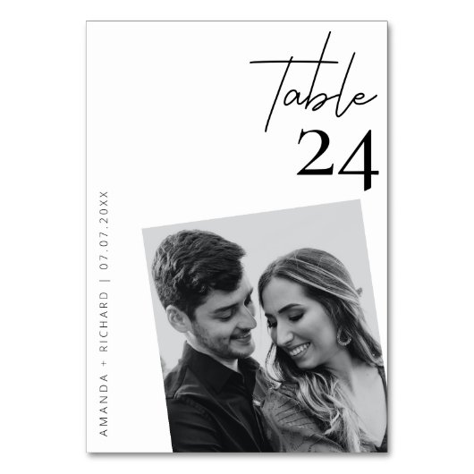 Hochzeitskarten für Foto-Hochzeiten-Tischnummer Tischnummer (Vorderseite)