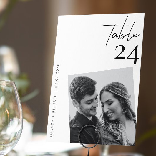 Hochzeitskarten für Foto-Hochzeiten-Tischnummer Tischnummer