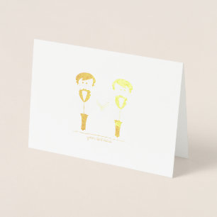 Hochzeitskarten für Gold Foil Groom & Groom Folienkarte