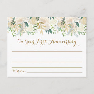 Hochzeitskarten für Gold und Weiße Blume Postkarte