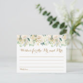 Hochzeitskarten für Gold und Weiße Blume Postkarte (Stehend Vorderseite)