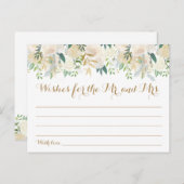 Hochzeitskarten für Gold und Weiße Blume Postkarte (Vorne/Hinten)