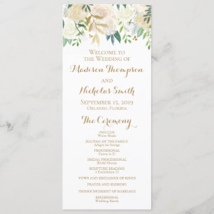 Hochzeitskarten für Gold und Weiße Blume Programm