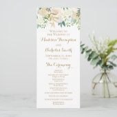 Hochzeitskarten für Gold und Weiße Blume Programm (Stehend Vorderseite)