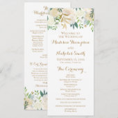 Hochzeitskarten für Gold und Weiße Blume Programm (Vorne/Hinten)