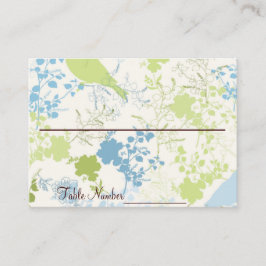 Hochzeitskarten für grüne und blaue Blütenblütenbl Platzkarte