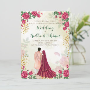 Hochzeitskarten für Hindu und indische Hochzeitsei Einladung