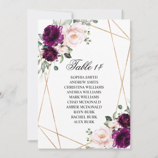 Hochzeitskarten für lila Rose und Blush Einladung (Vorderseite)