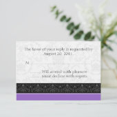 Hochzeitskarten für lila und weiße Damaskus-UAWG RSVP Karte (Stehend Vorderseite)