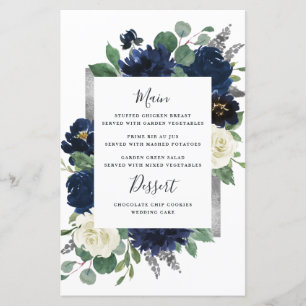 Hochzeitskarten für Navy Blue Silver Ivory