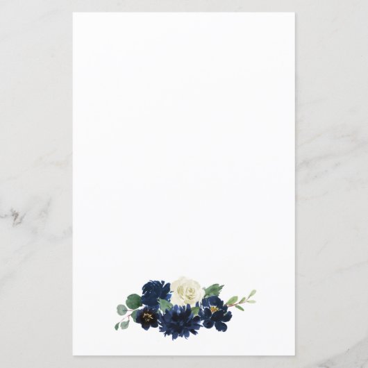 Hochzeitskarten für Navy Blue Silver Ivory (Rückseite)
