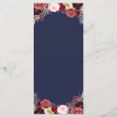 Hochzeitskarten für Navy Fall Marsala Blush Peony Menükarte (Rückseite)