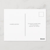 Hochzeitskarten für Navy mit Blumen Postkarte (Rückseite)