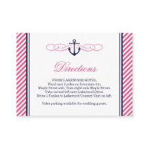 Hochzeitskarten für Navy und Pink Nautical Anchor