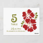 Hochzeitskarten für Red Hibiskus Reception Tischnu Postkarte (Rückseite)