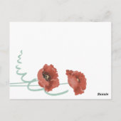 Hochzeitskarten für Red Peonies Tischnummer (Rückseite)
