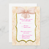 Hochzeitskarten für rosa Bow Einladung (Vorne/Hinten)