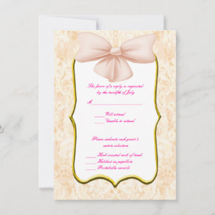 Hochzeitskarten für rosa Bow Einladung