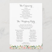 Hochzeitskarten für Rosa und Weiße Blume Programm (Rückseite)