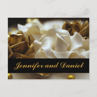Hochzeitskarten für Rose mit Gold und Creme Einladungspostkarte