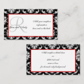 Hochzeitskarten für schwarze und rote Damaskus-Emp Begleitkarte (Vorne/Hinten)