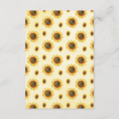 Hochzeitskarten für Sonnenblumen Begleitkarte (Rückseite)