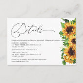 Hochzeitskarten für Sonnenblumen Begleitkarte (Vorderseite)